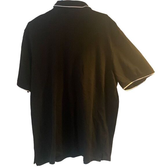Pre Owned Men’s George Polo Shirt Black With White Accents Sz XXL Classic Style - Picture 4 of 9